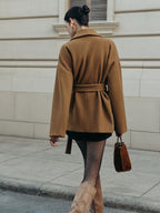 Utility Belted Tweed Coat