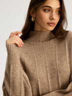 Soft Wide Rib Exposed Seam Jumper And Wide Leg Co-ord