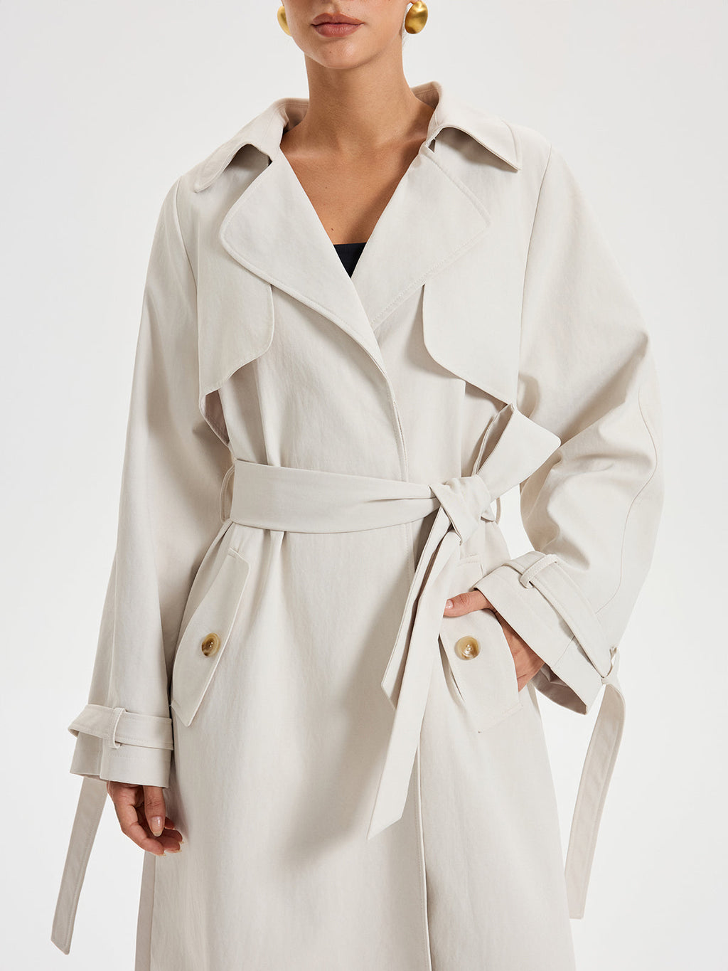 Belted Double-breasted Trench Coat