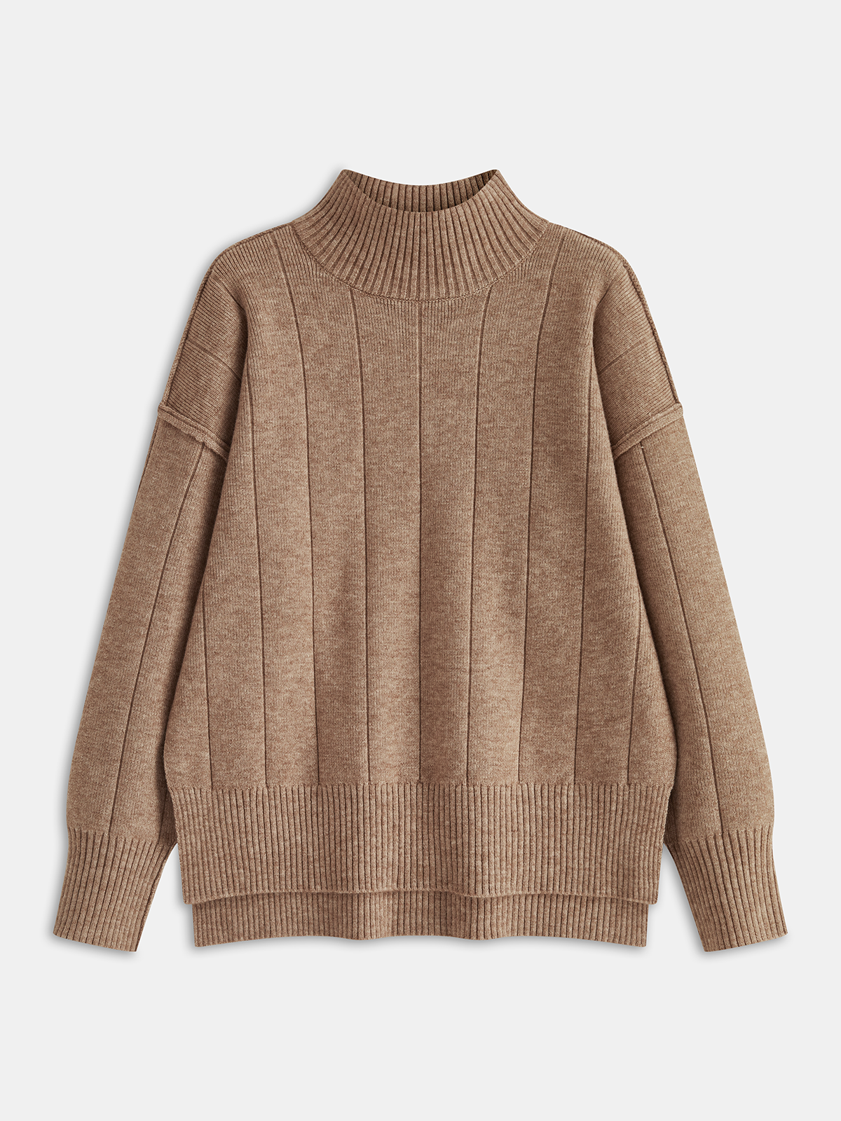 Soft Wide Rib Exposed Seam Jumper And Wide Leg Co-ord