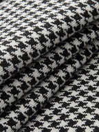 Houndstooth Pleated Buttoned Wide Leg Pants