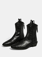 PU Leather Western Ankle Boots