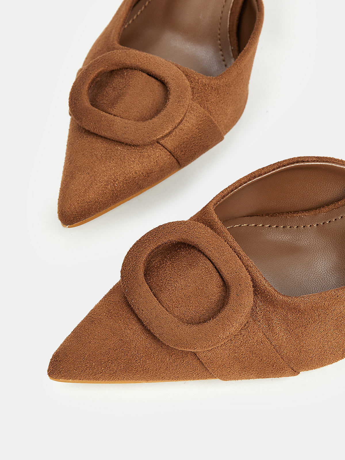 Pointed Toe Suede Effect Heels