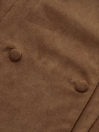 Suede Effect Belted Lapel Jacket