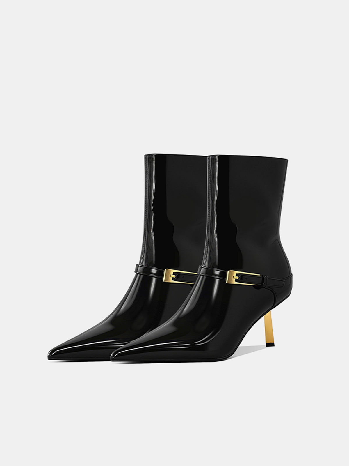 Patent PU Pointed Toe Stiletto Ankle Boots