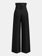 Corset Waist Pleated Wide Leg Pants