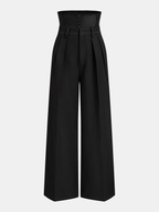 Corset Waist Pleated Wide Leg Pants