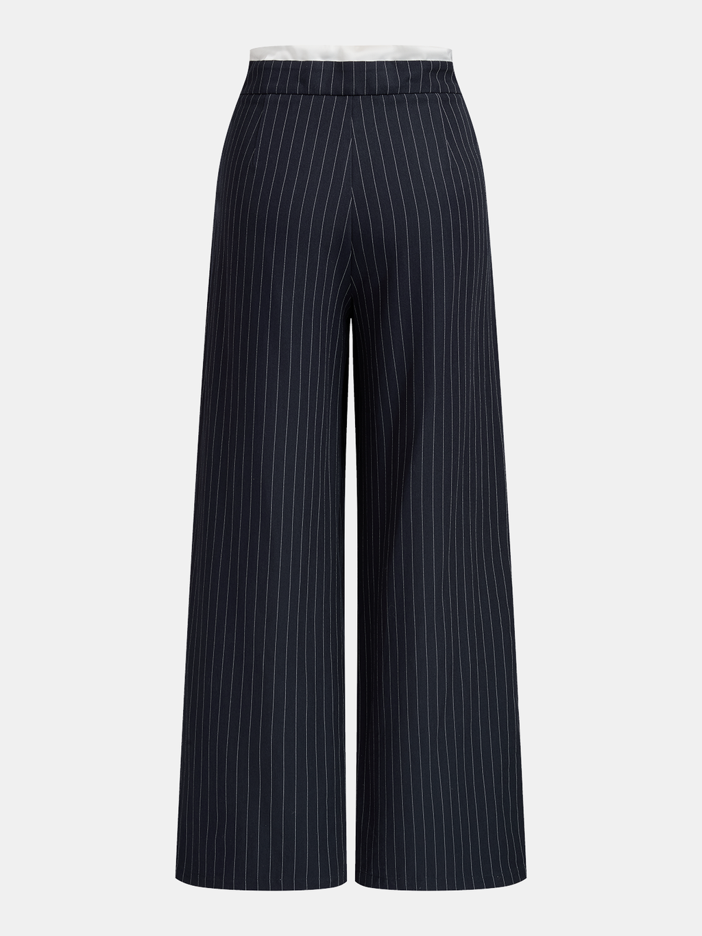 Pinstripe Drawstring Waist Wide Leg Pants