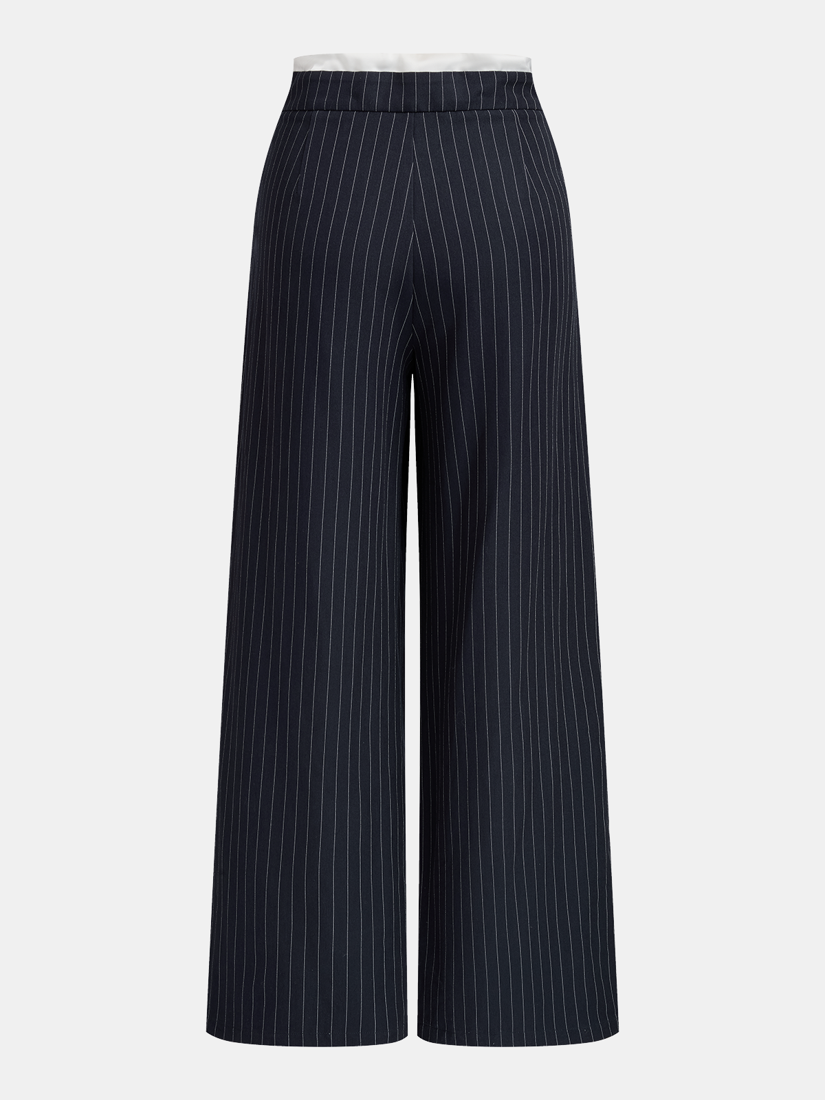 Pinstripe Drawstring Waist Wide Leg Pants