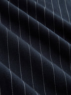 Pinstripe Drawstring Waist Wide Leg Pants