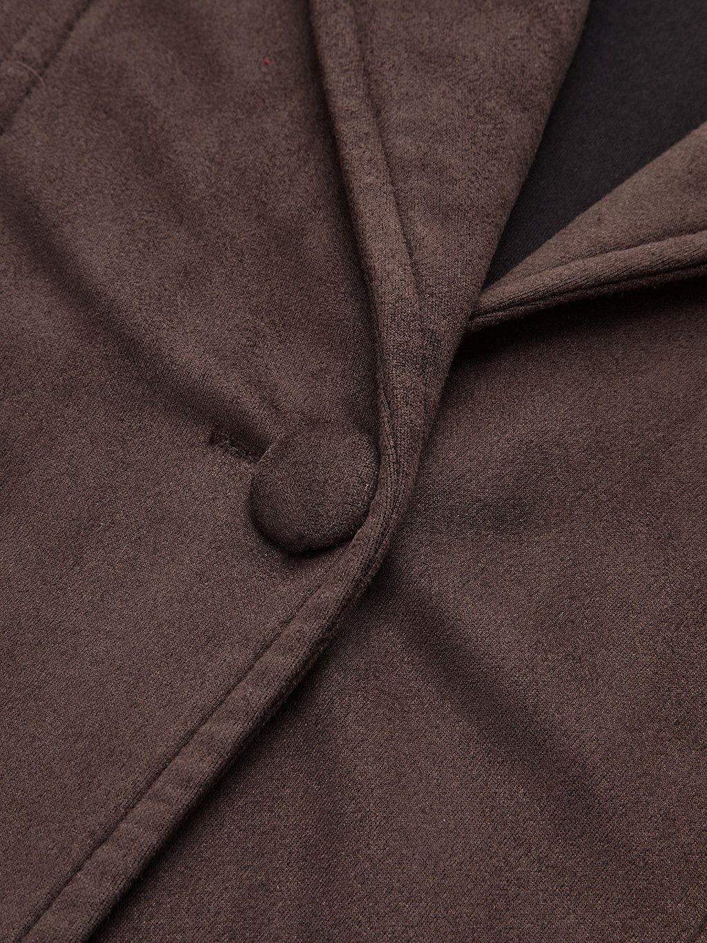 Suede Effect Belted Shawl Collar Jacket