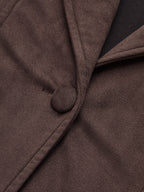 Suede Effect Belted Shawl Collar Jacket