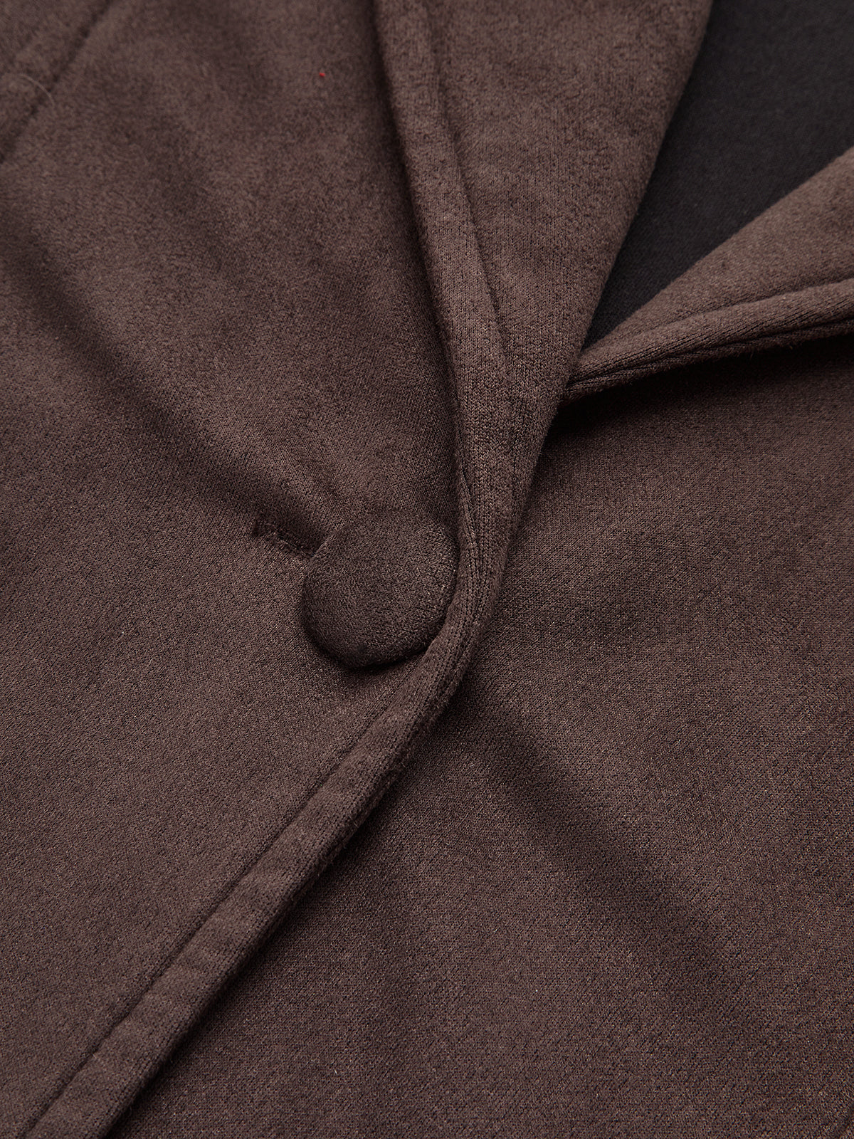 Suede Effect Belted Shawl Collar Jacket