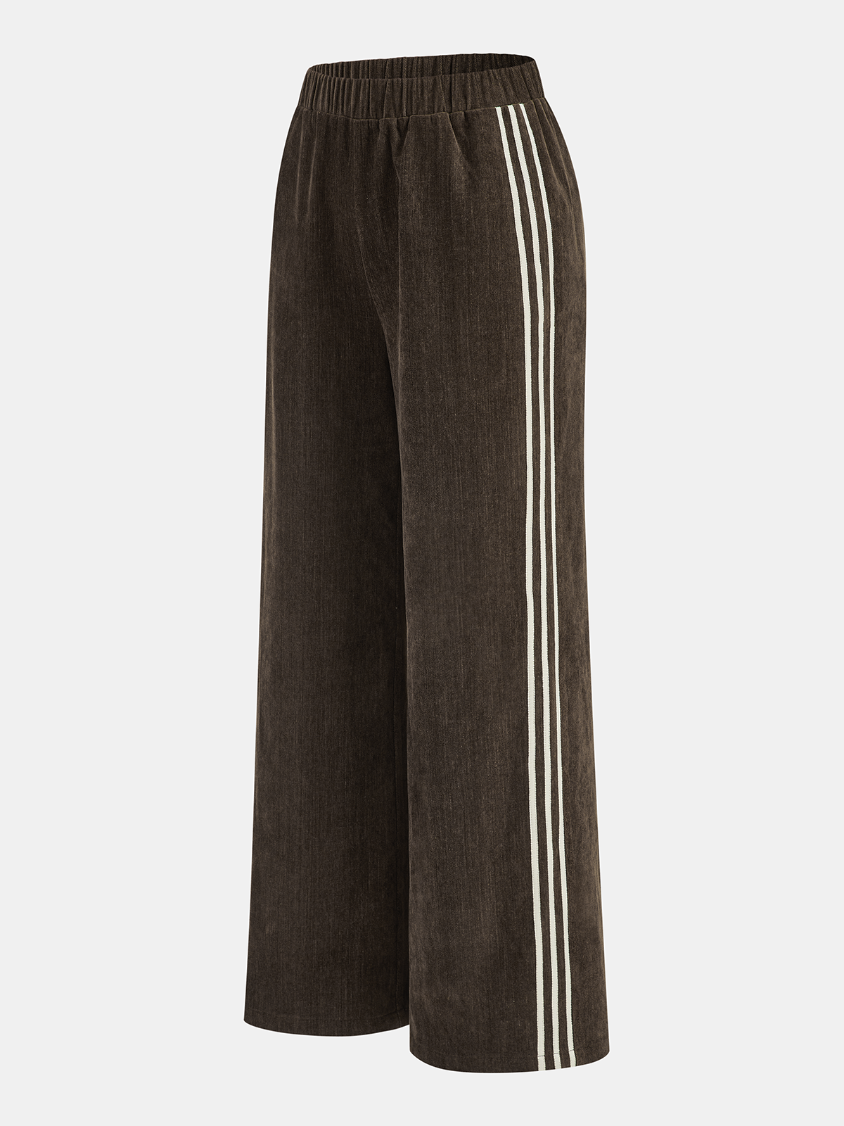 Side-Stripe Corduroy Wide-Leg Pants