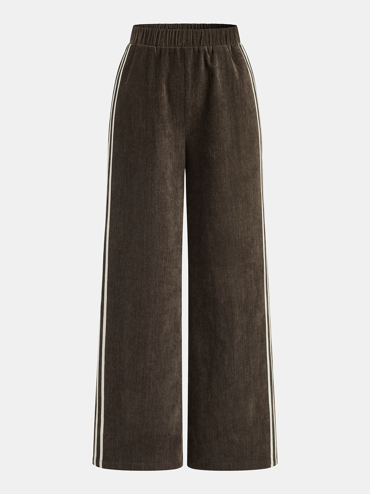 Side-Stripe Corduroy Wide-Leg Pants